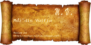 Módis Vulfia névjegykártya